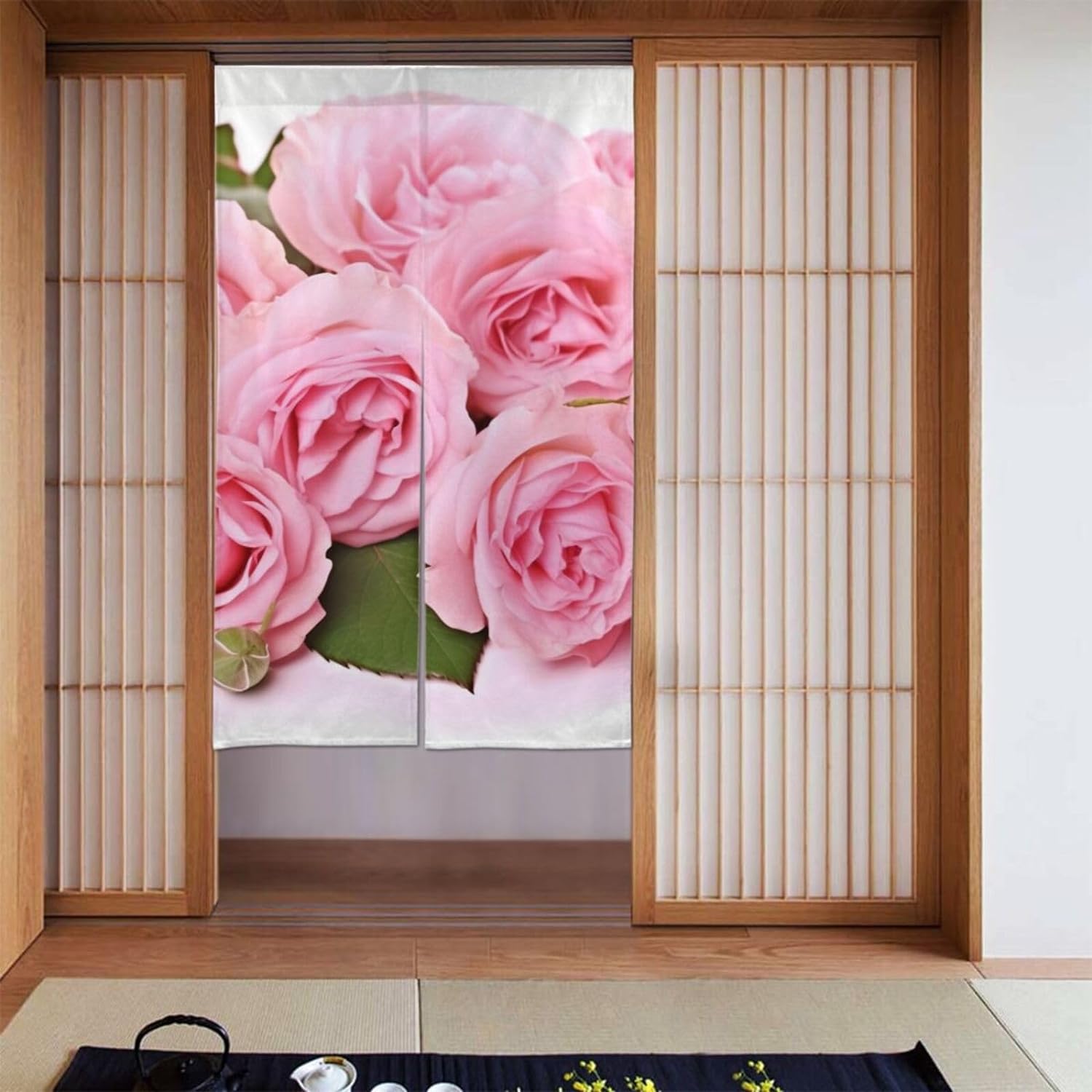 Romantic Rose Print Door Curta - огляд і ціна Noren Curtain Doorway