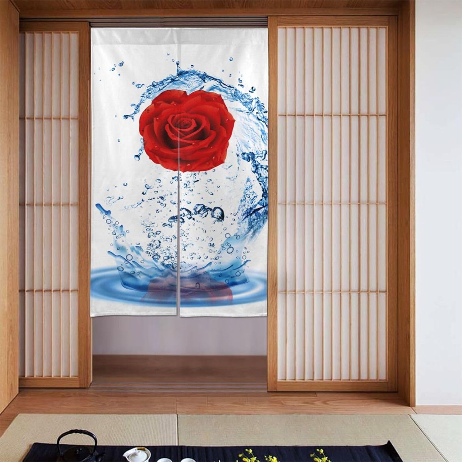 Romantic Rose Print Door Curta - огляд і ціна Noren Curtain Doorway